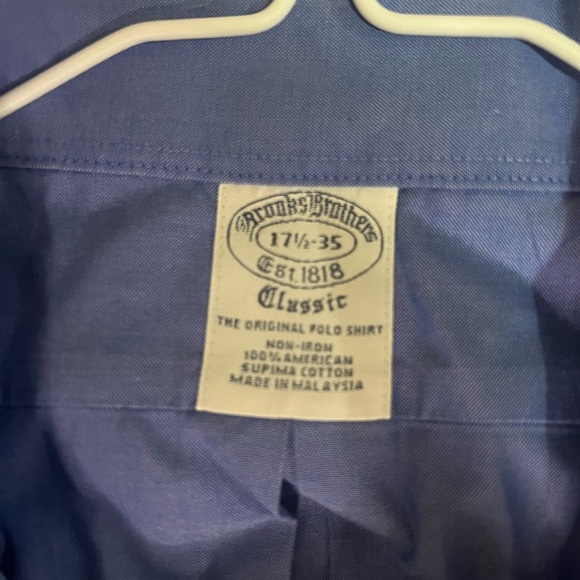 Brooks Brothers Classic Blue Dress Shirt - Picture 2 of 3